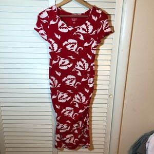 Isabel Maternity Red Floral Dress‎ Size S
